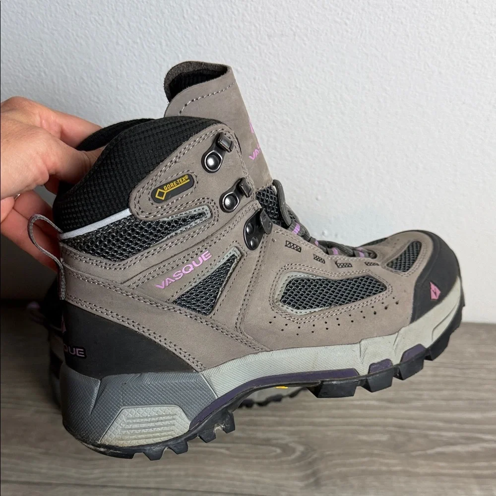 Vasque Women's Taupe and Pink Lace-Up Hiking Boots - Picture 2 of 6